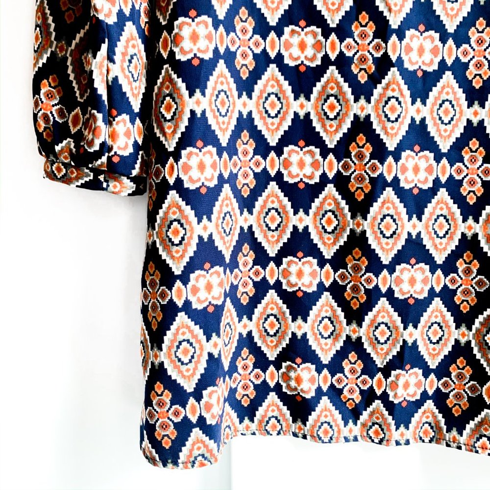 honey punch long sleeve pattern mod shift dress - Picture 3 of 4